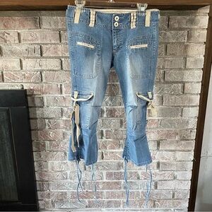 Blue Pointe Authentic Denim Y2K Cinch Leg Capri Jeans Size 7.